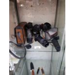 Binoculars & lenses including WWII military binocu