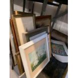 Framed prints & a watercolour