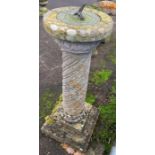 Reconstituted stone and lead sundial
