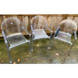 3 Richard Sapper Italian plastic armchairs