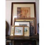 Collection of frames, paintings & prints