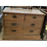 Oak chest of 2 short & 2 long drawers