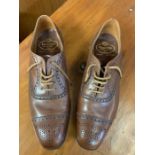 Pair of men's leather shoes size 9.5, made