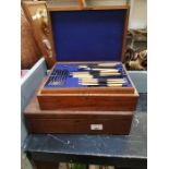 2 oak cased canteens of cutlery, one by Mappin & W