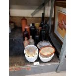 Ceramic moulds & vintage glass bottles