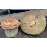 Large millstone & stone mushroom