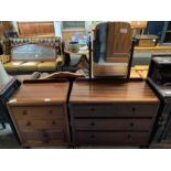 Edwardian mahogany bedroom cabinet along with an oak dressing che