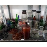 Collection of glassware to include decanters, stor