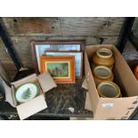 Earthenware jars, framed pictures/prints