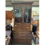 Victorian mahogany bookcase bureau