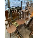 4 mid century dining chairs