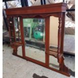 Victorian mahogany framed over mantle mirror