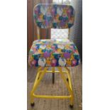 Industrial metal framed work stool