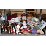 Collection of ceramics, glassware, jewellery box &