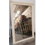 Large cream painted wooden framed mirror