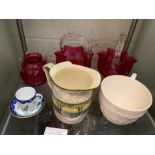 3 Italian glass bowls, Royal Doulton Deadwood Crac