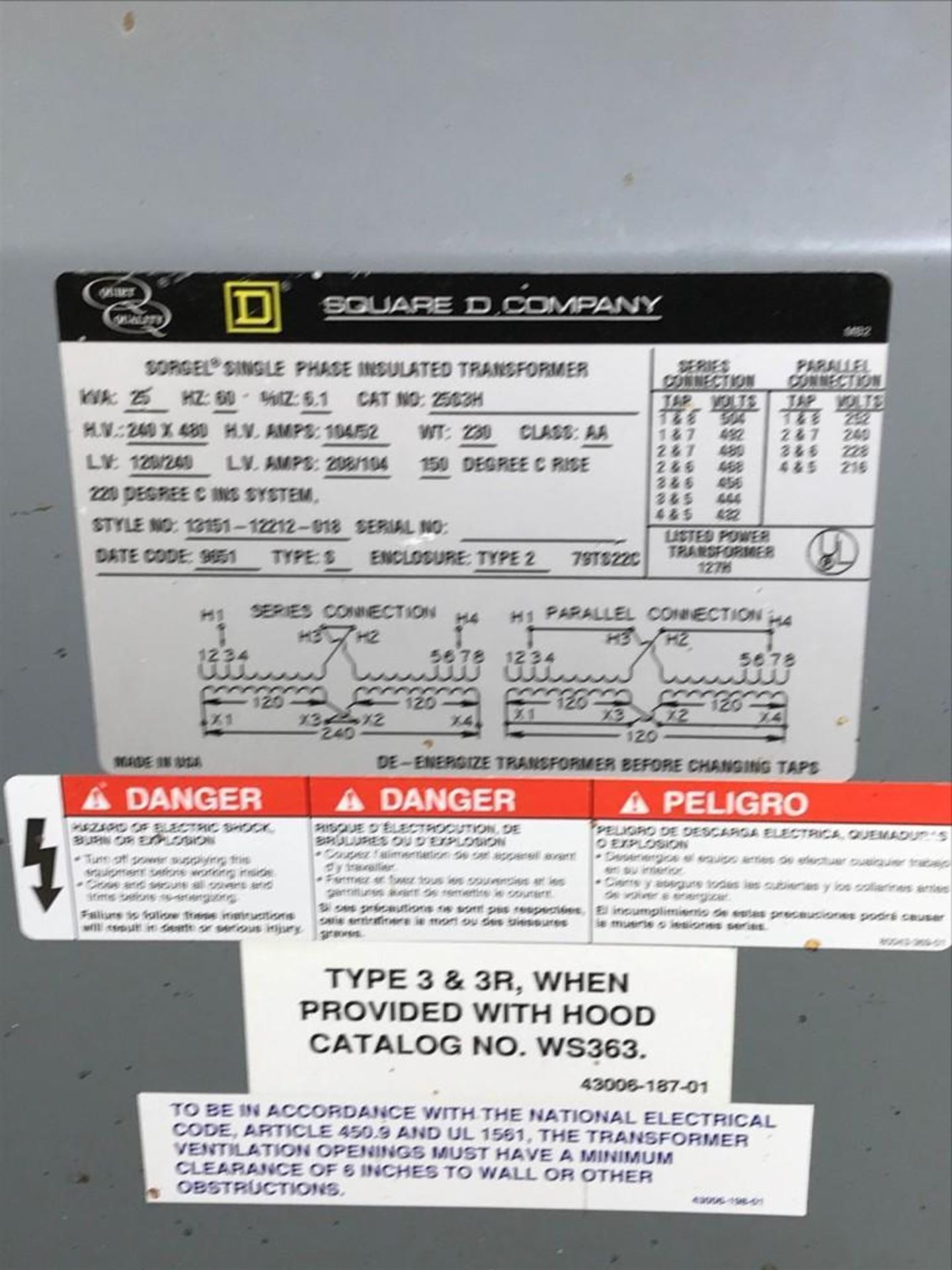Square D Electrical Cabinet - Image 10 of 10