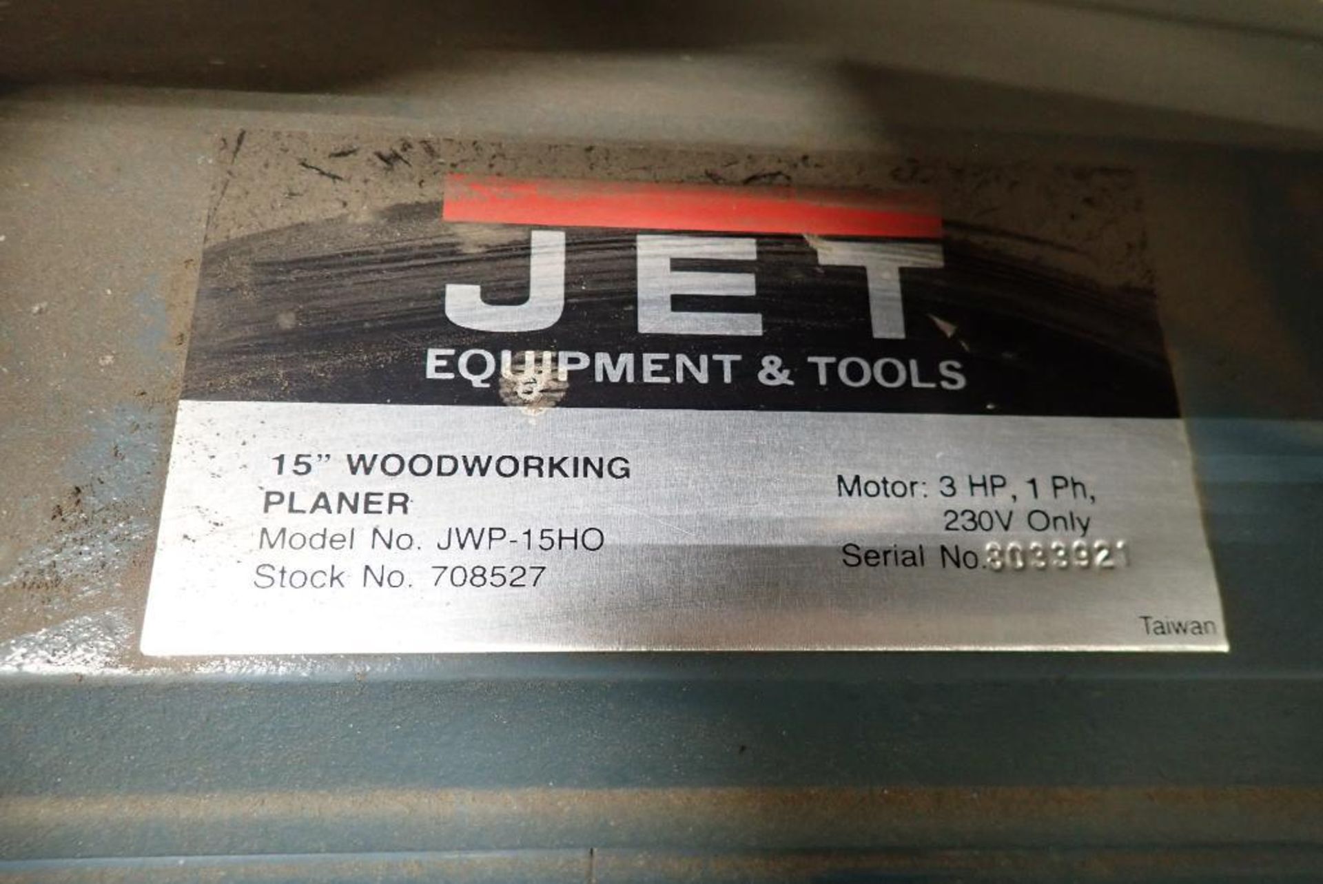 Jet 15 in. woodworking planer - Image 8 of 8
