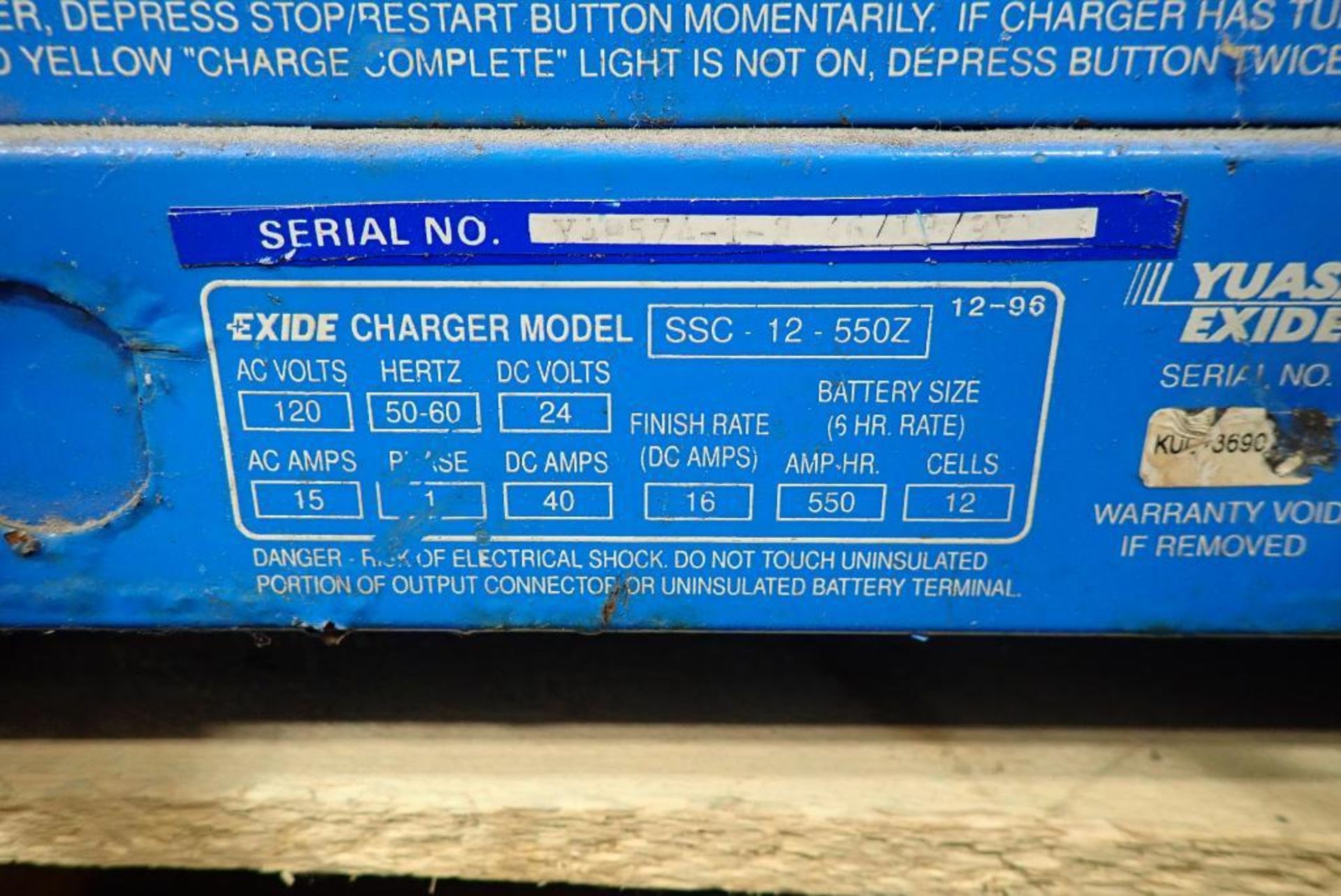 Exide 24 volt battery charger - Image 3 of 4