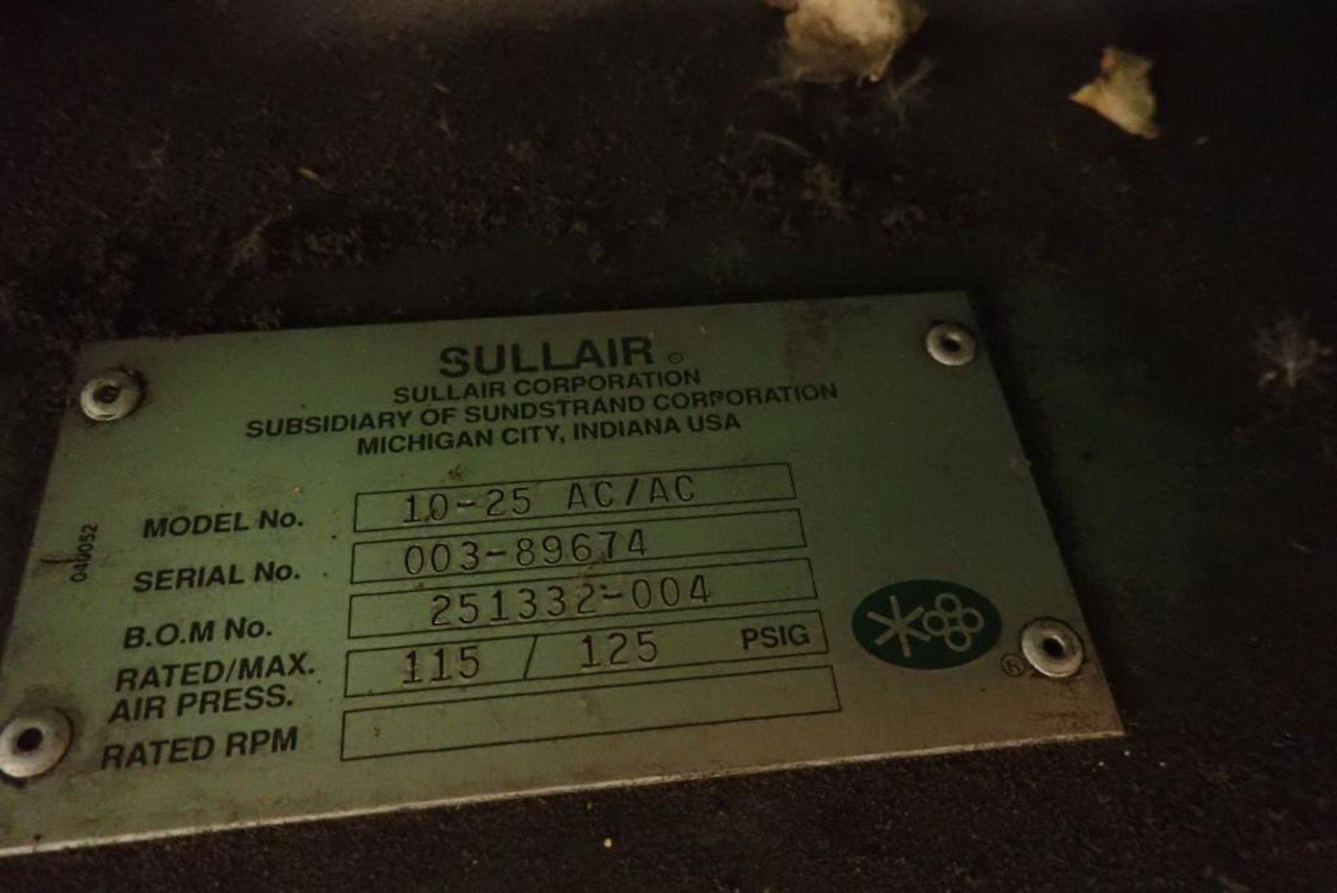 Sullair rotary screw air compressor - Image 10 of 12