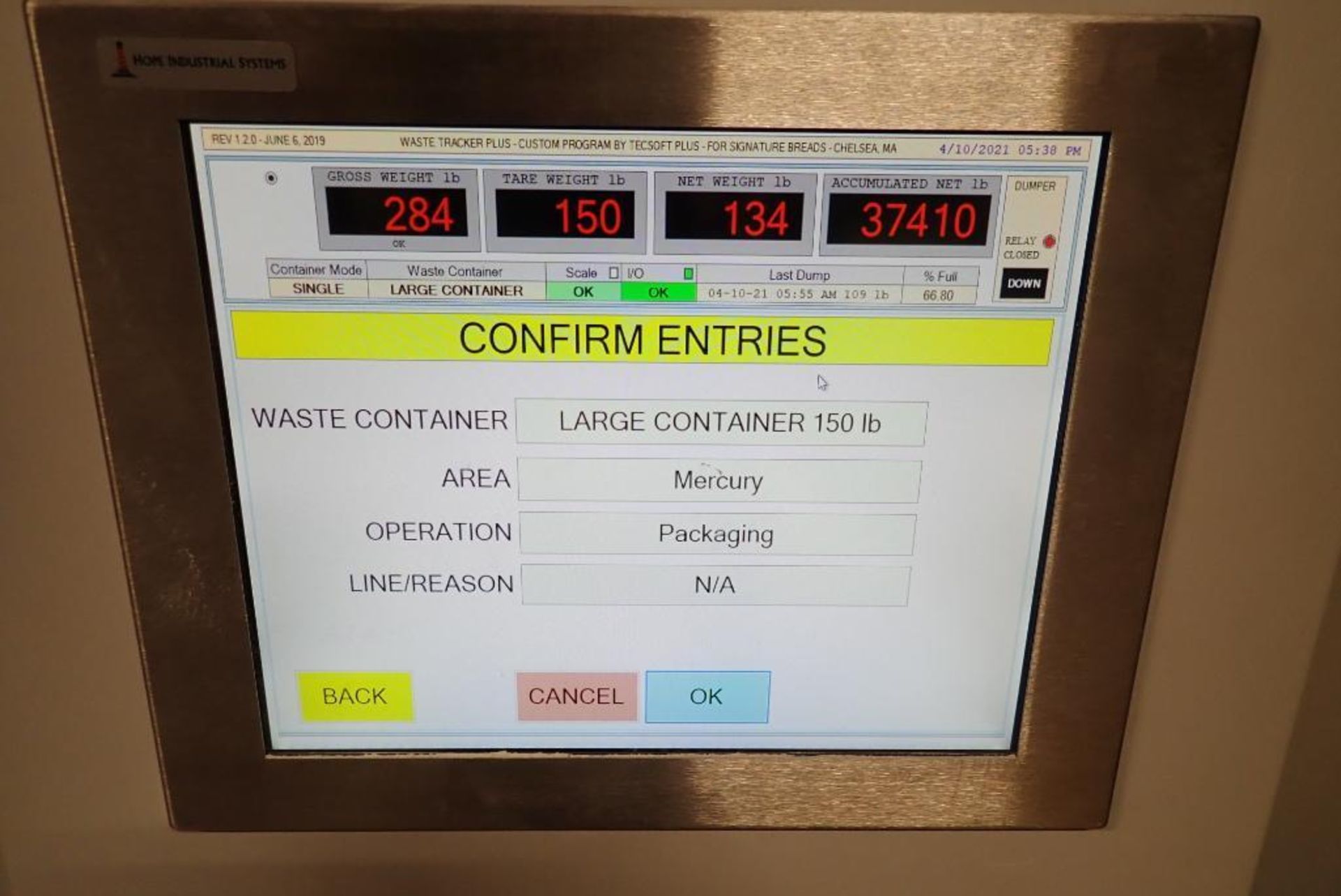 Hope Industrial systems floor scale with waste tracking - Image 4 of 8