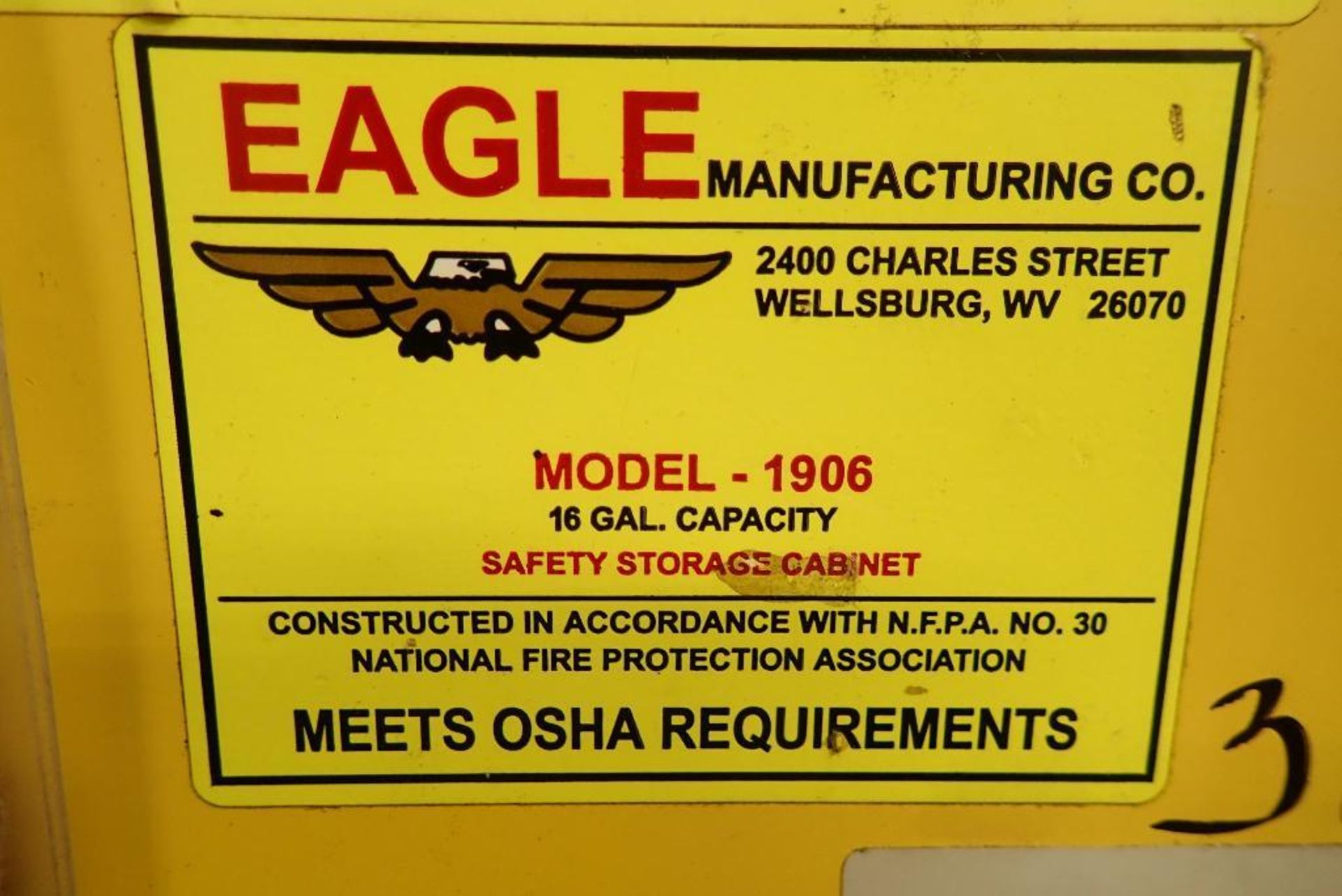 Eagle 1906 flammable safety storage cabinet - Image 4 of 4