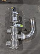 APV SS pneumatic 3-way ball valve