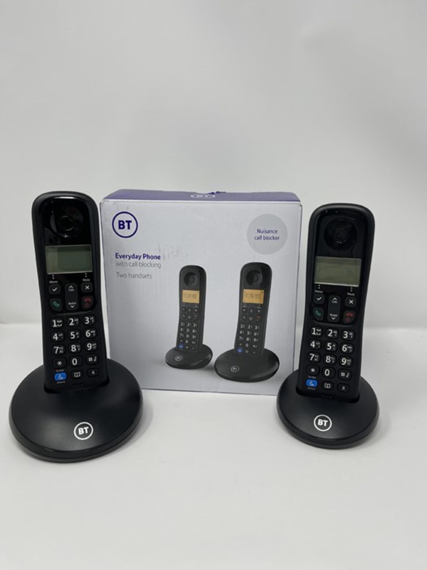 BT Everyday Cordless Home Phone with Basic Call Blocking, Twin Handset Pack, Black - Image 2 of 2