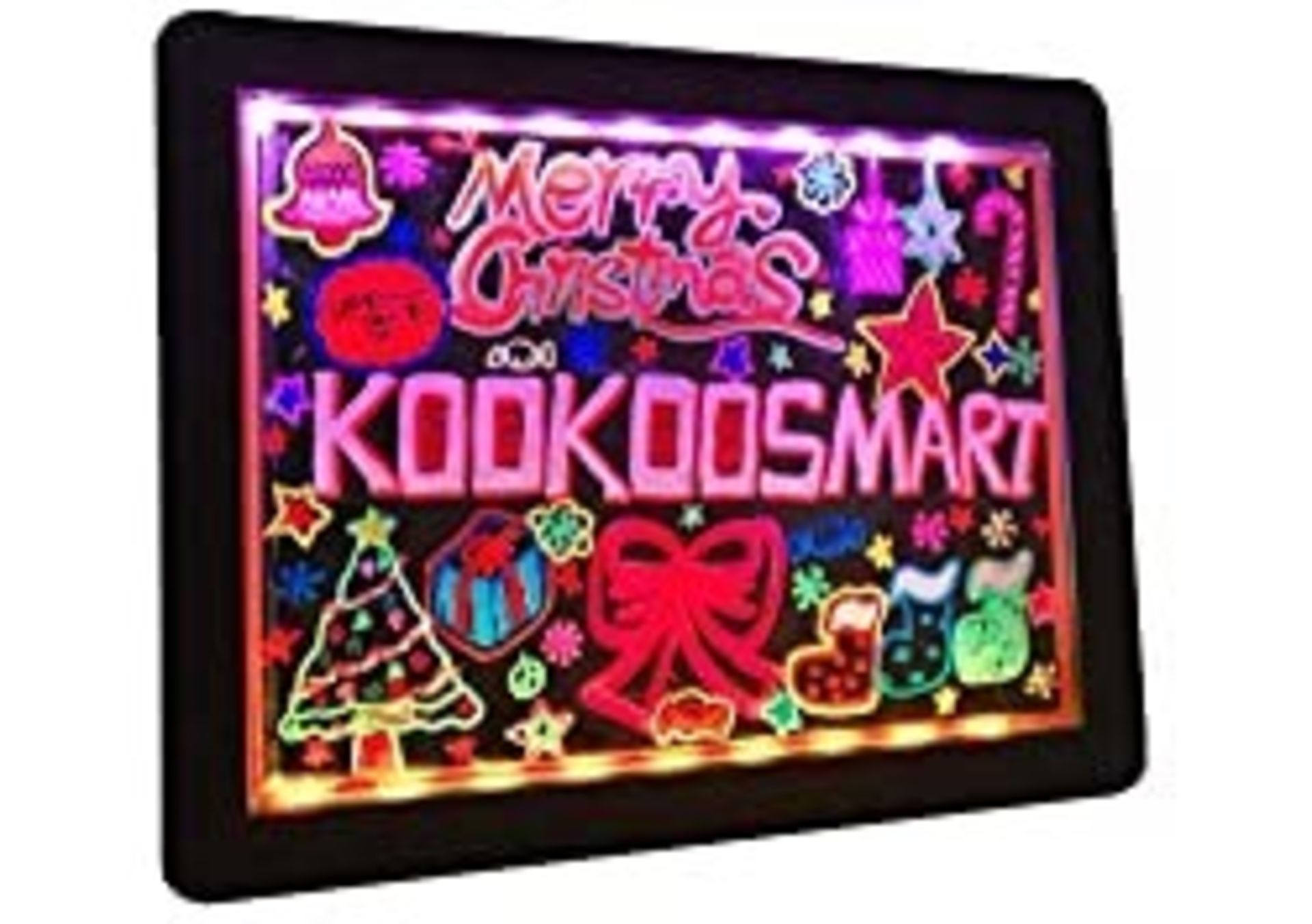 Kookoosmart Led Drawing Board, Erasable Glow Led Light Up Message Writing Board, 36 Glowing Eff