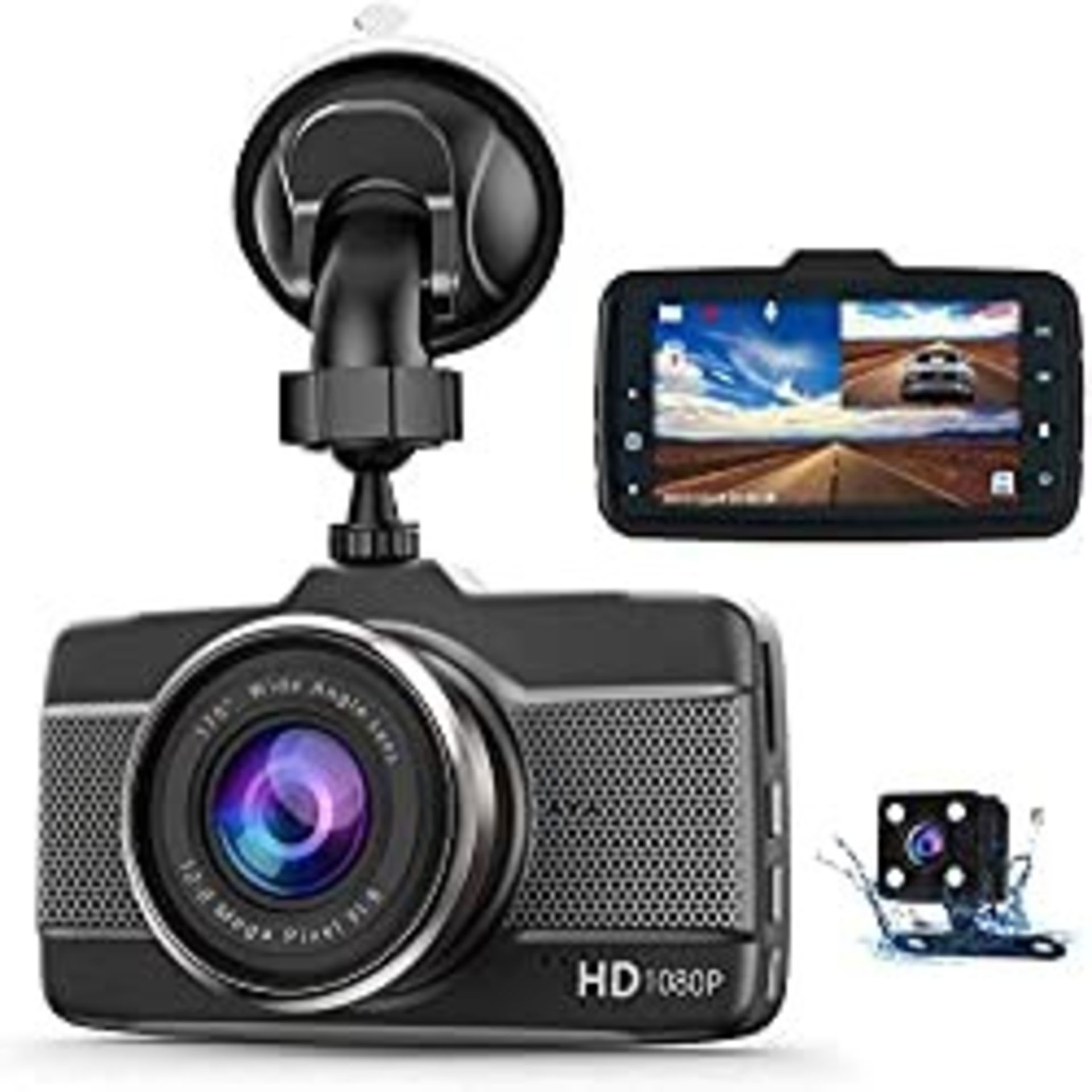 Claoner Dash Cams for Cars Front and Rear 1080P Full HD Dashcam, Dual Dash Cam with F1.8 Night