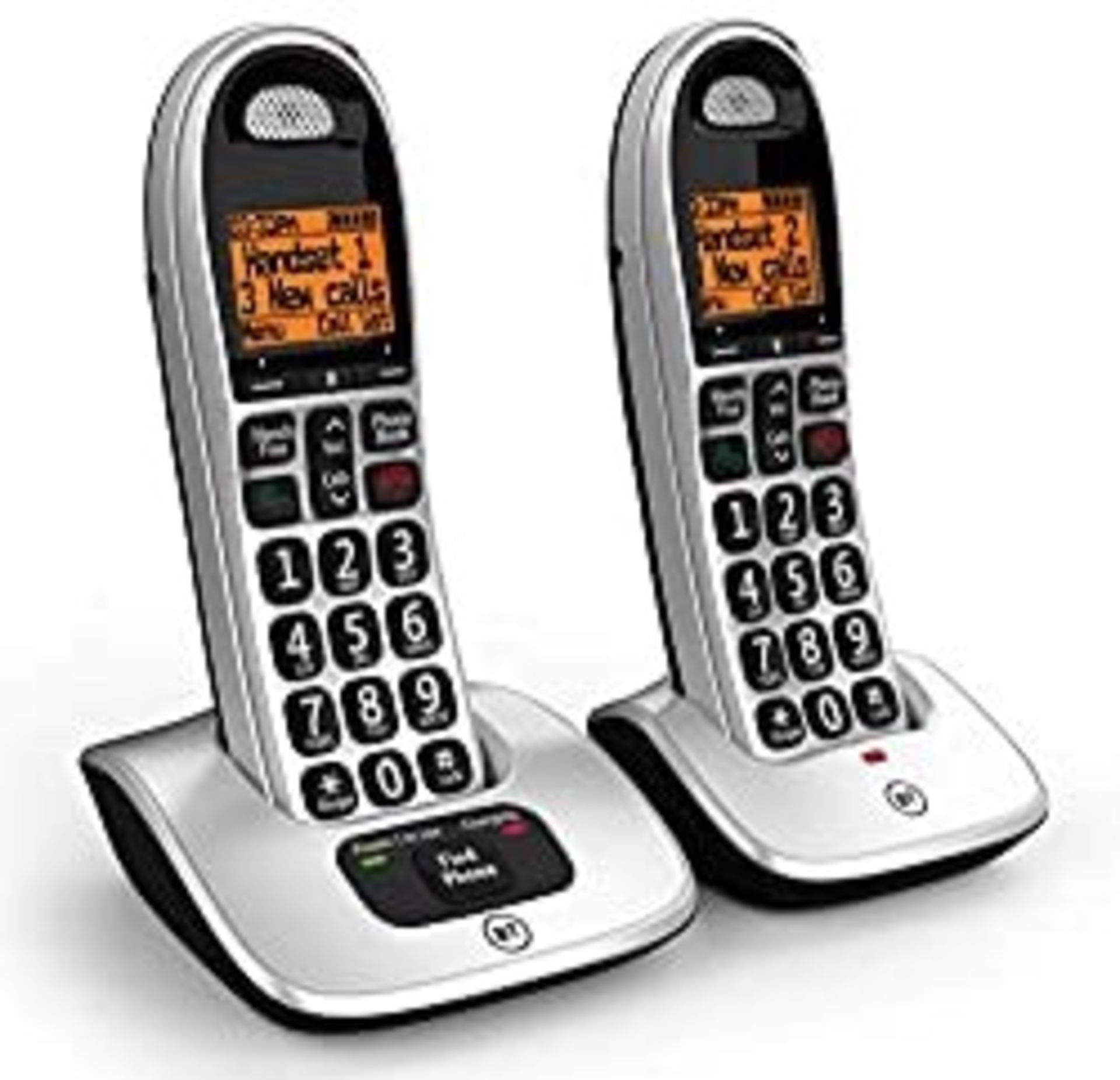 RRP £54.00 BT Cordless Big Button Phone with Nuisance Call Blocker - Pack of 2