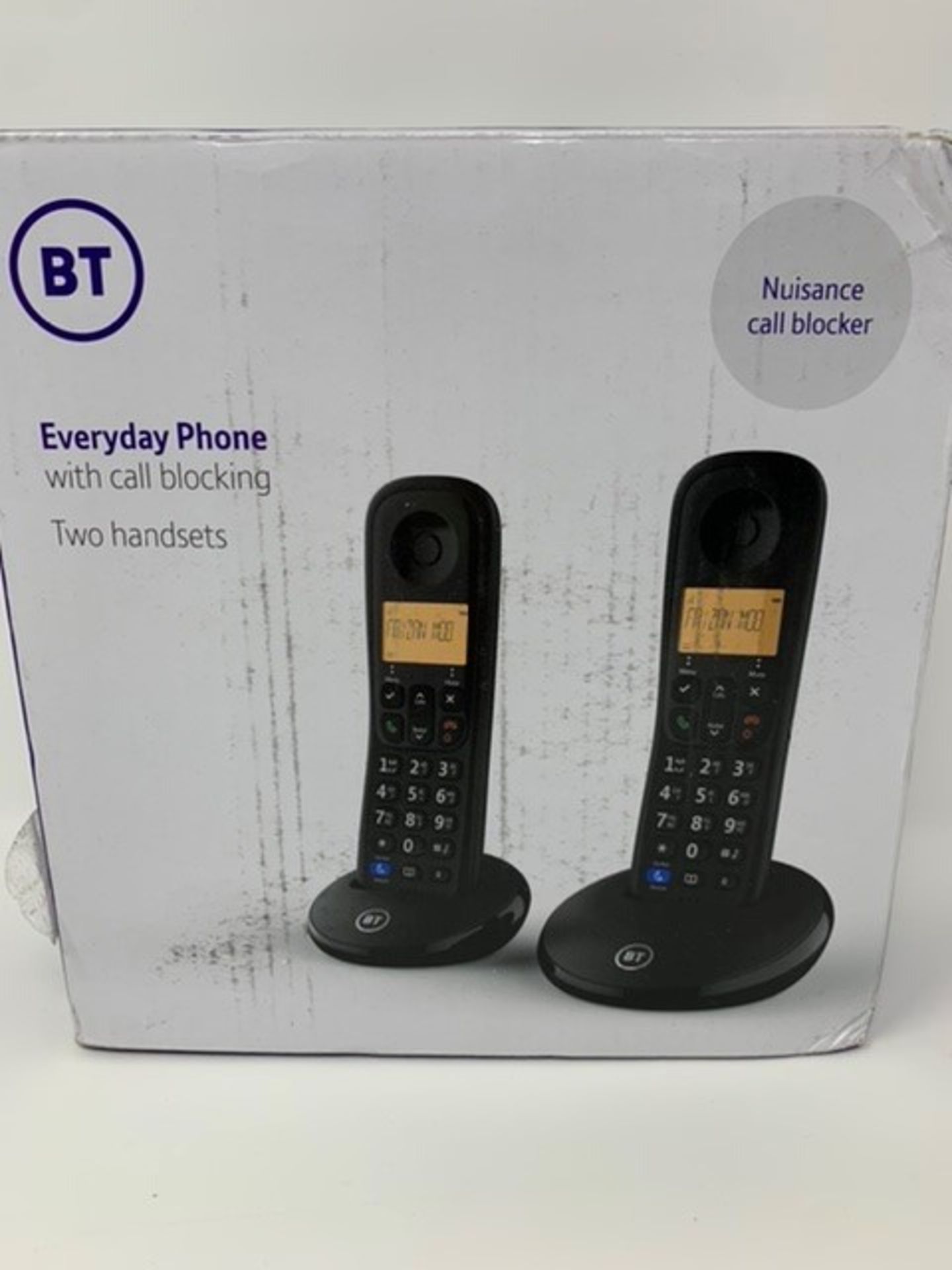 BT Everyday Cordless Home Phone with Basic Call Blocking, Twin Handset Pack, Black - Image 2 of 2