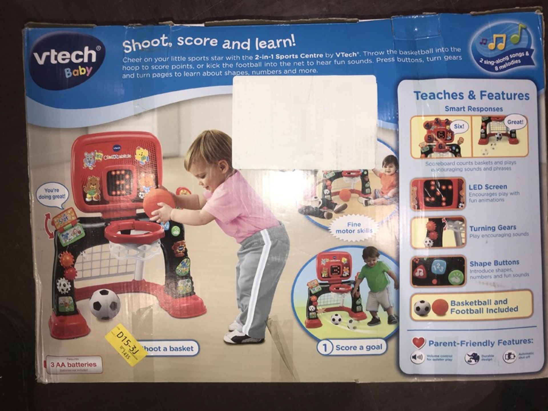 VTech 2-in-1 Sports Centre, Baby Interactive Toy with Colours and Sounds, Educational Games for - Image 2 of 4