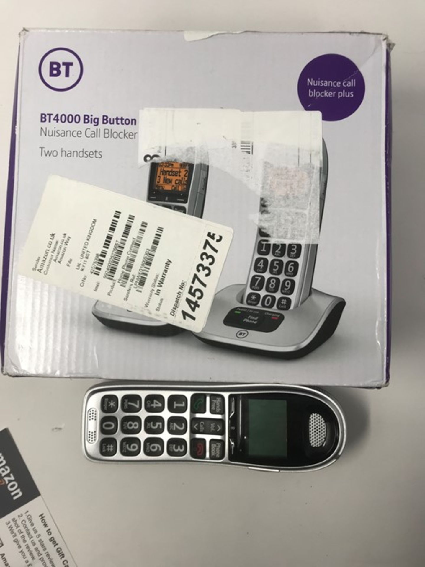 RRP £54.00 BT Cordless Big Button Phone with Nuisance Call Blocker - Pack of 2 - Image 2 of 2