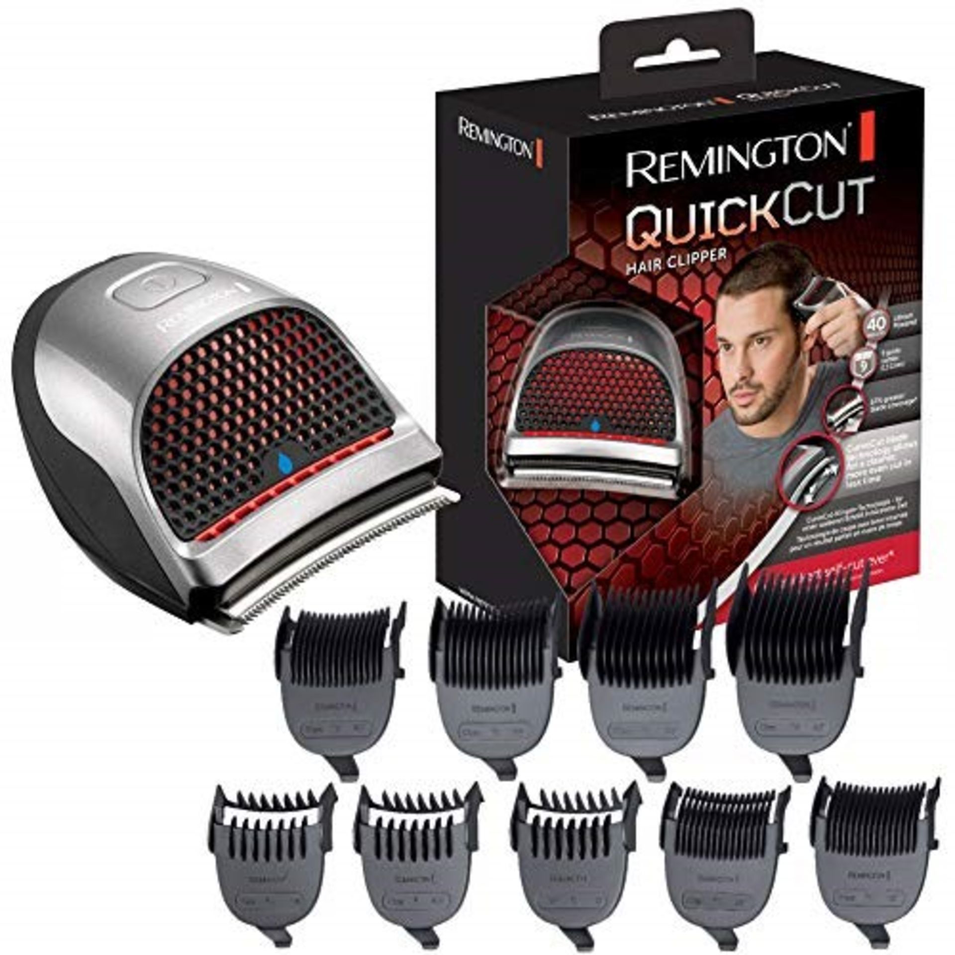 Remington Quick Cut Hair Clippers with 9 Comb Le