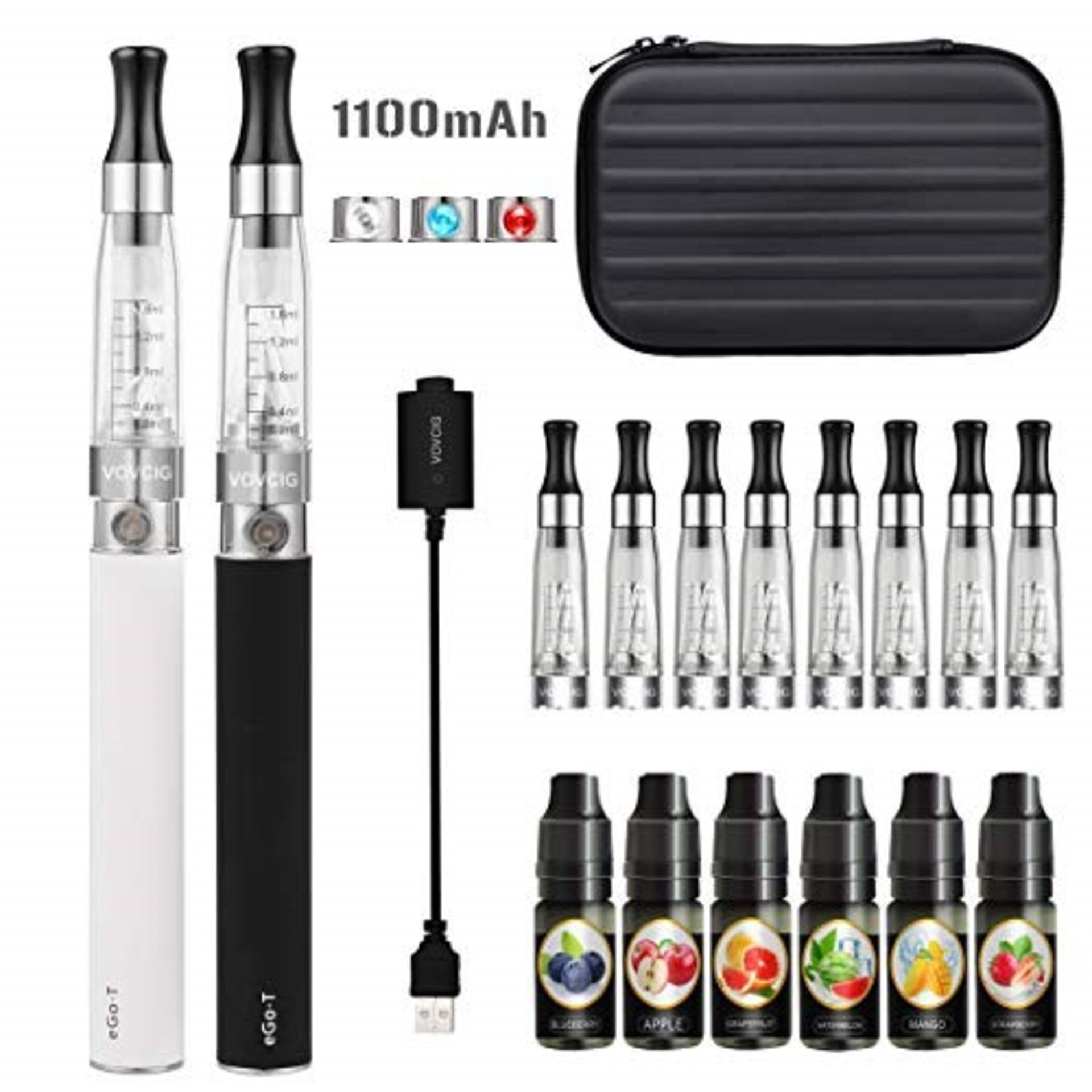 E Cigarettes Starter Kit,2X1100mAh Rechargeable