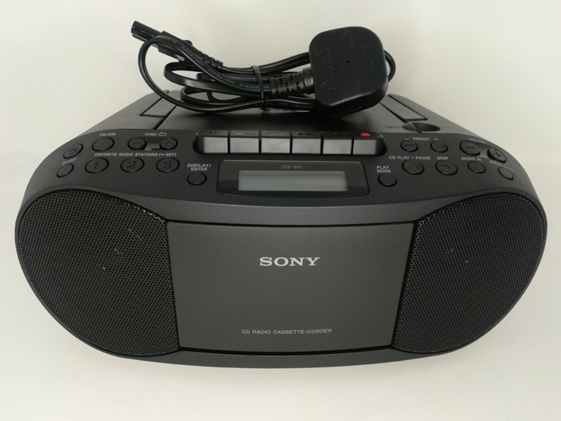 RRP £61.00 Sony CFDS70B.CEK Classic CD and Tape Boombox wit - Image 2 of 2