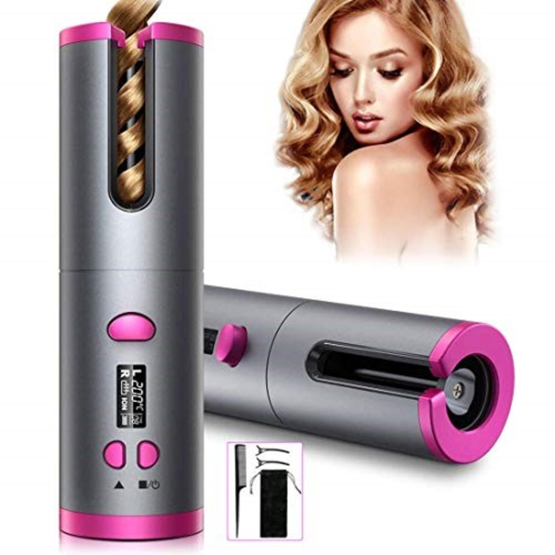 Hair Curler, USB Rechargeable Cordless Auto Curl