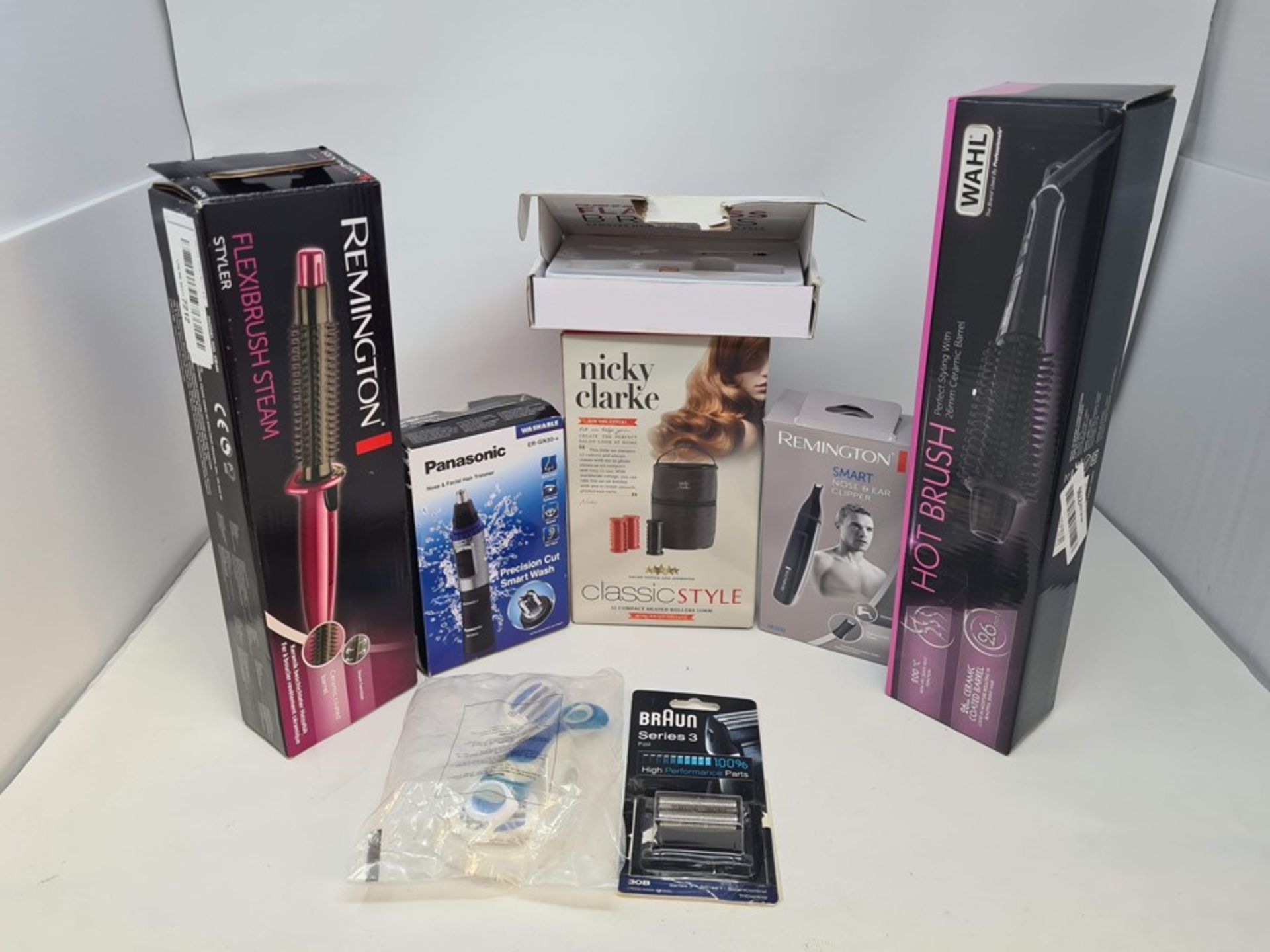 COMBINED RRP £119.00 LOT TO CONTAIN 8 ASSORTED Personal Care Appliances: Remington, Wahl, Nicky