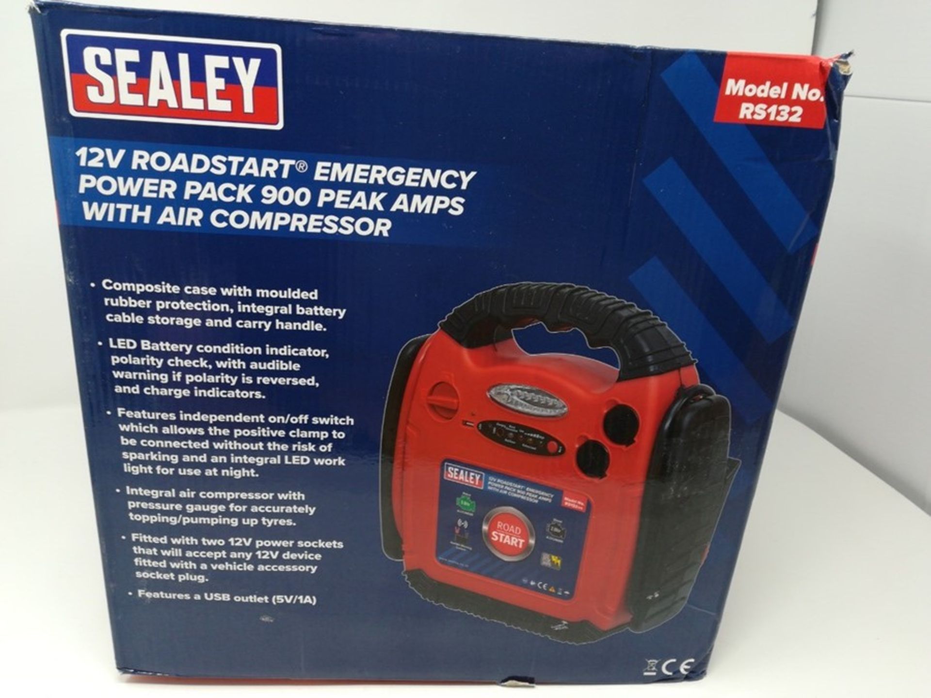 RRP £86.00 Sealey RS132 Roadstart Emergency Power Pack & Ai - Image 2 of 3