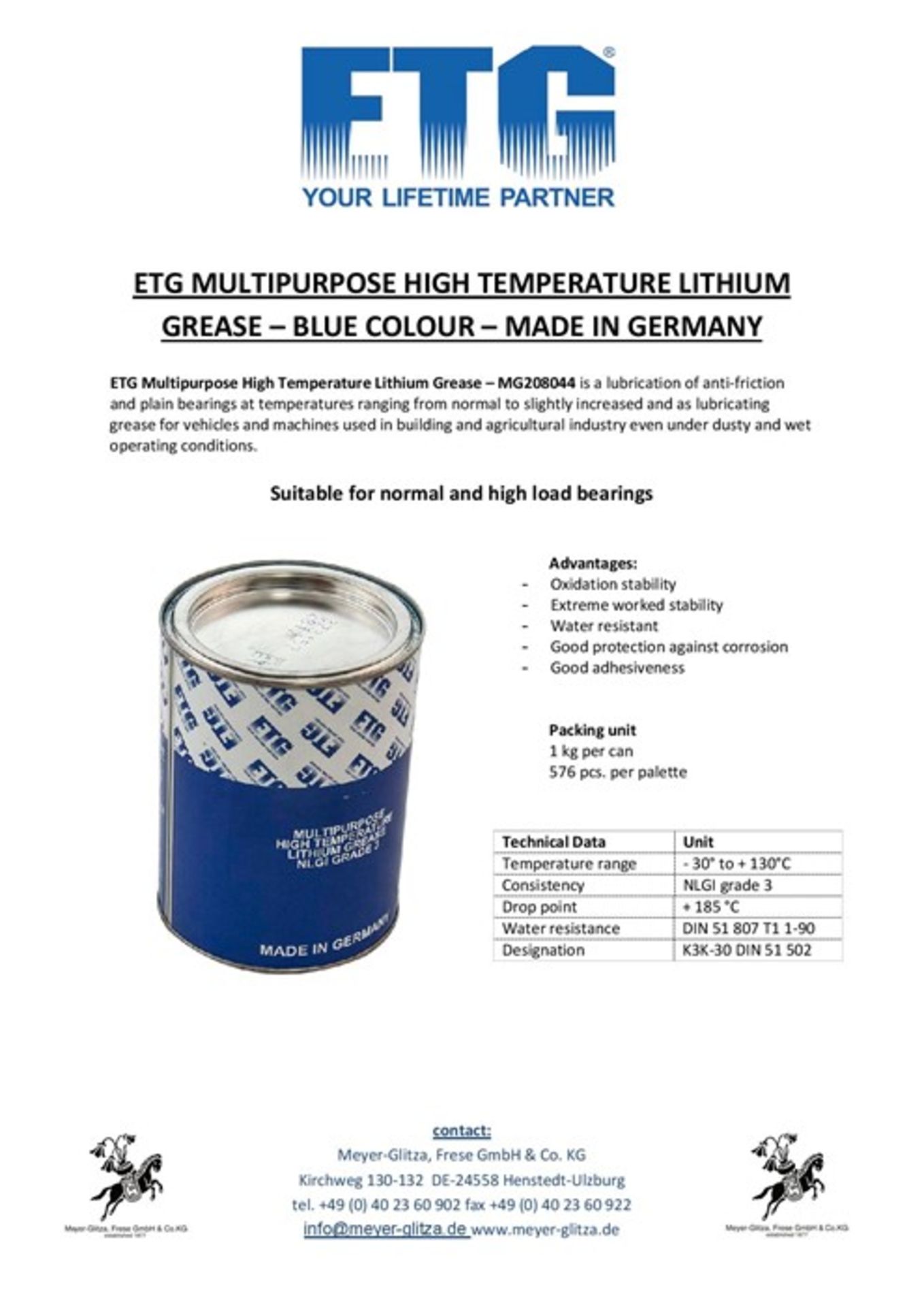 RRP £5356 - (NEW) 576x 1KG ETG Multipurpose High Temperature Lithium Grease – MG208044 (Made in Germ - Image 4 of 11