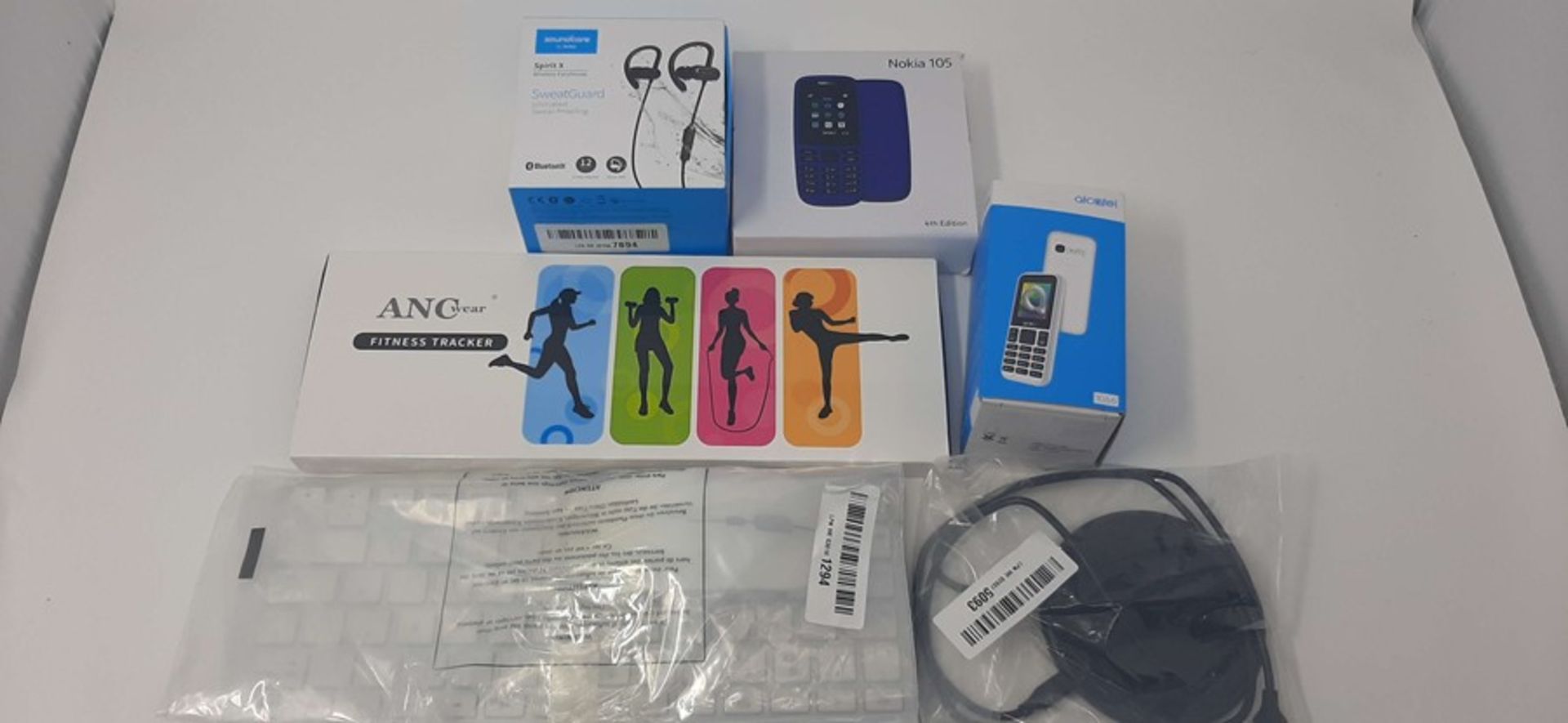 COMBINED RRP £89.00 LOT TO CONTAIN 6 ASSORTED Tech Products: Wireless, ANCwear, Anker, Nokia, B