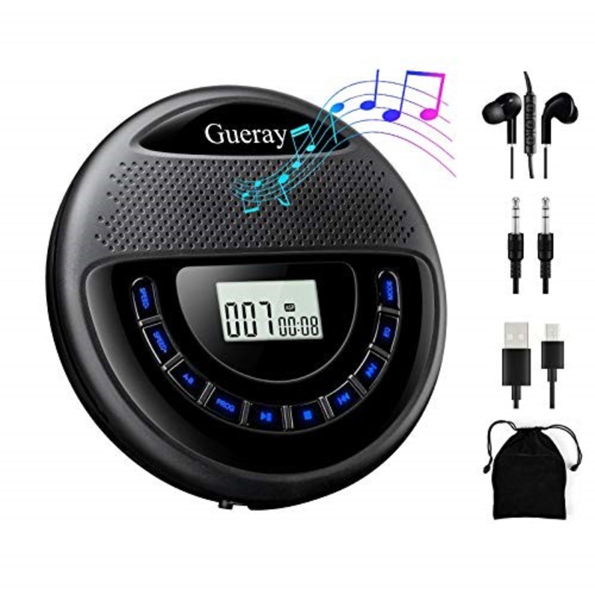 Gueray CD Player Portable with Speaker & Headpho