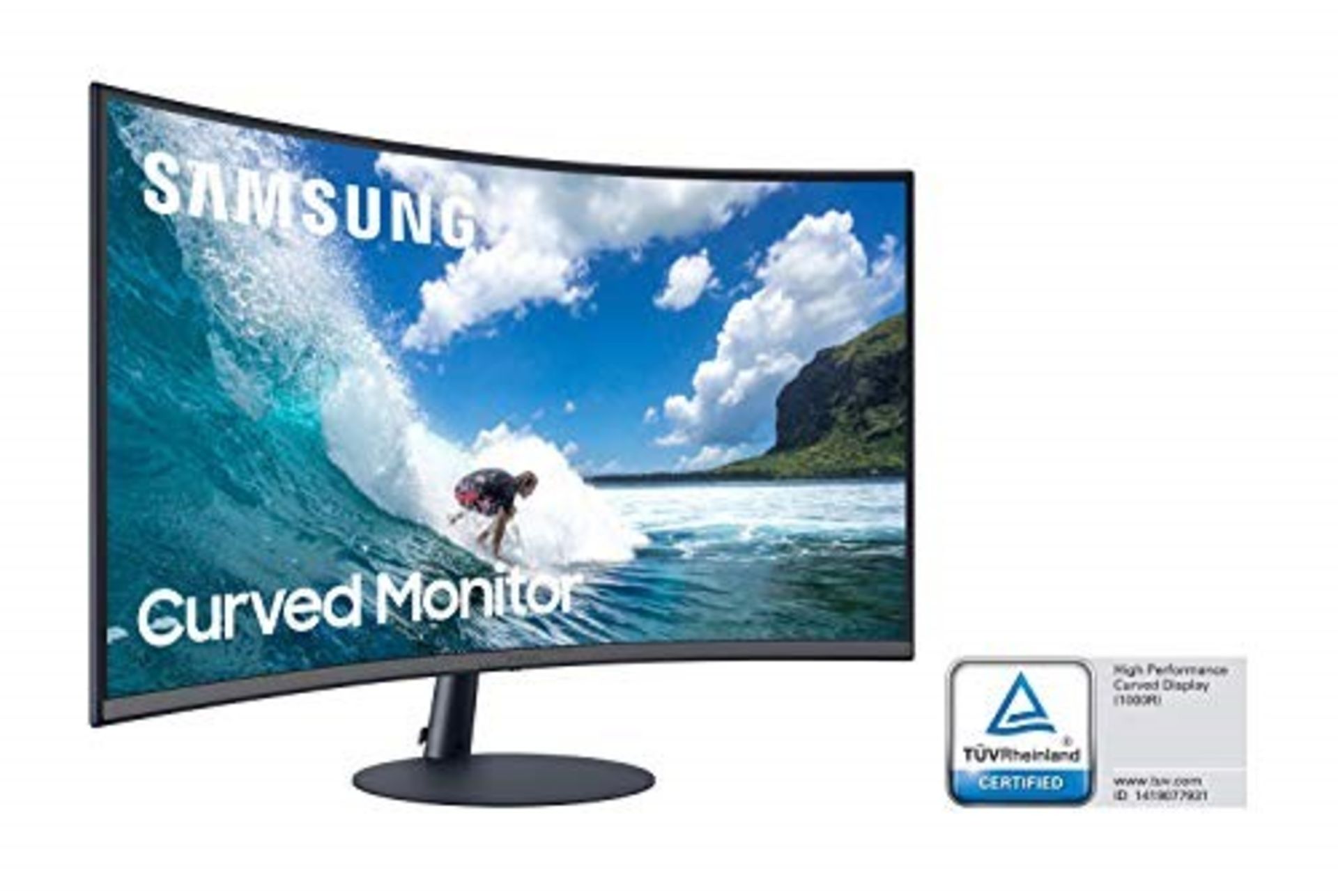 (BROKEN SCREEN) RRP £237.00 Samsung T55 Curved Monitor, 32 Inch, 1000R, 75hz