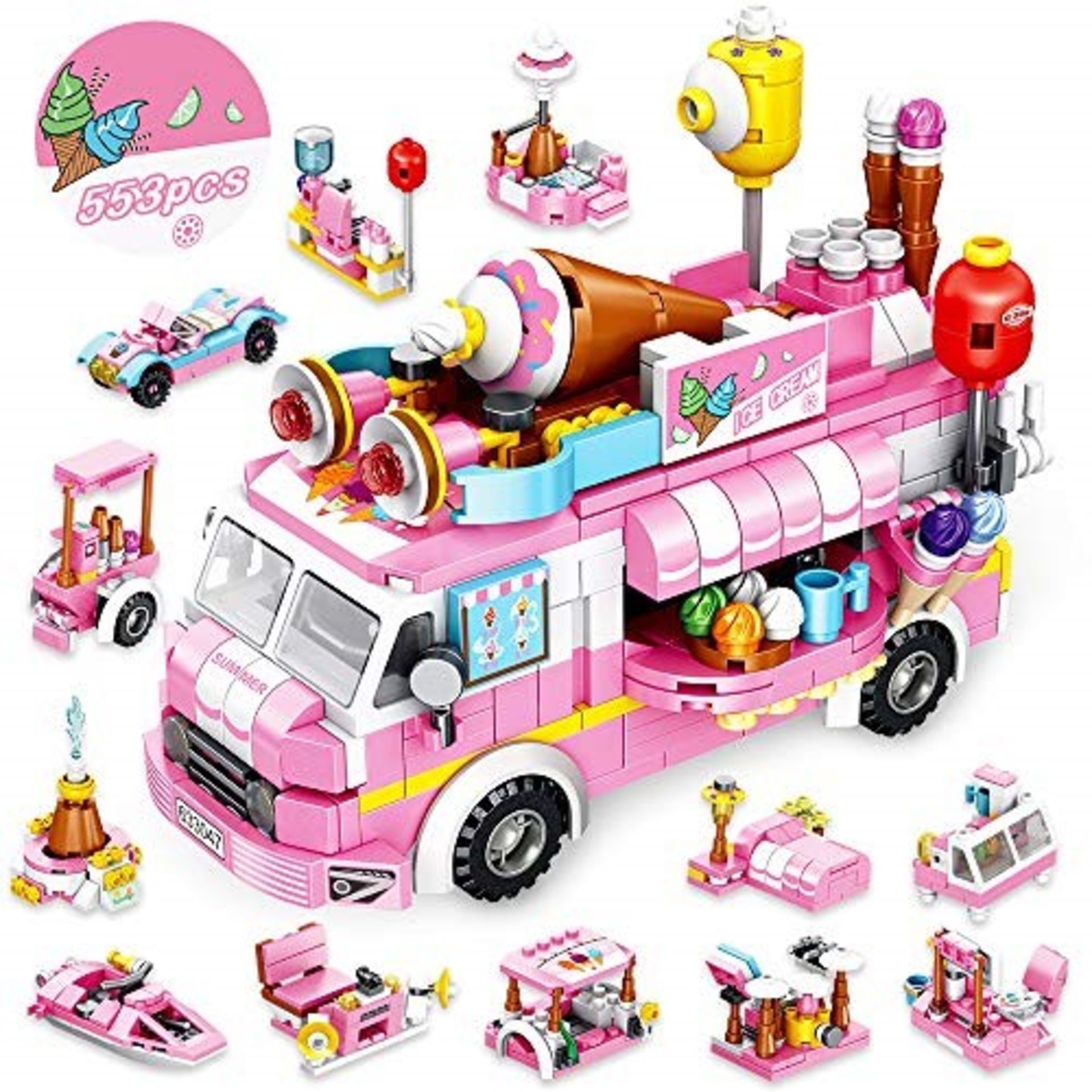 VATOS STEM Building Toys, 553 PCS Ice Cream Truc