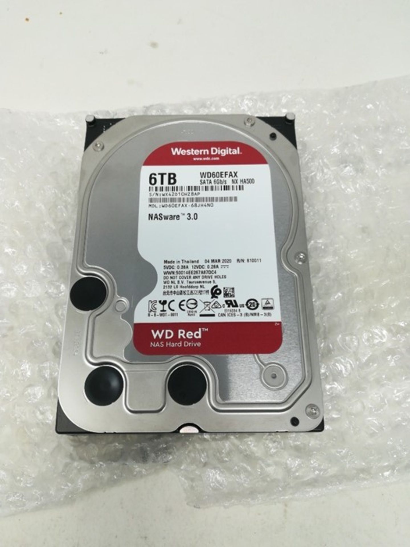 RRP £141.00 Western Digital WD Red 6 TB NAS hard disk interno 3.5", 5400 RPM Class, SATA 6 Gb/s, C - Image 2 of 2