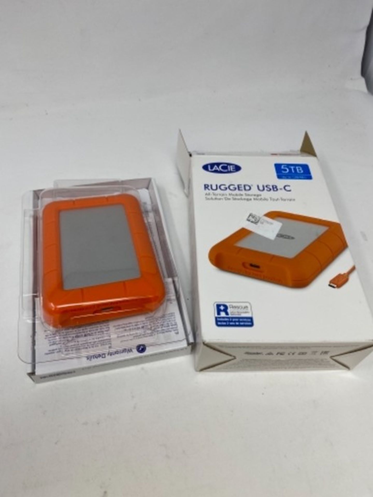 RRP £176.00 LaCie Rugged USB-C 5TB External Hard Drive Portable HDD  USB 3.0, Drop Shock Dust R - Image 2 of 2