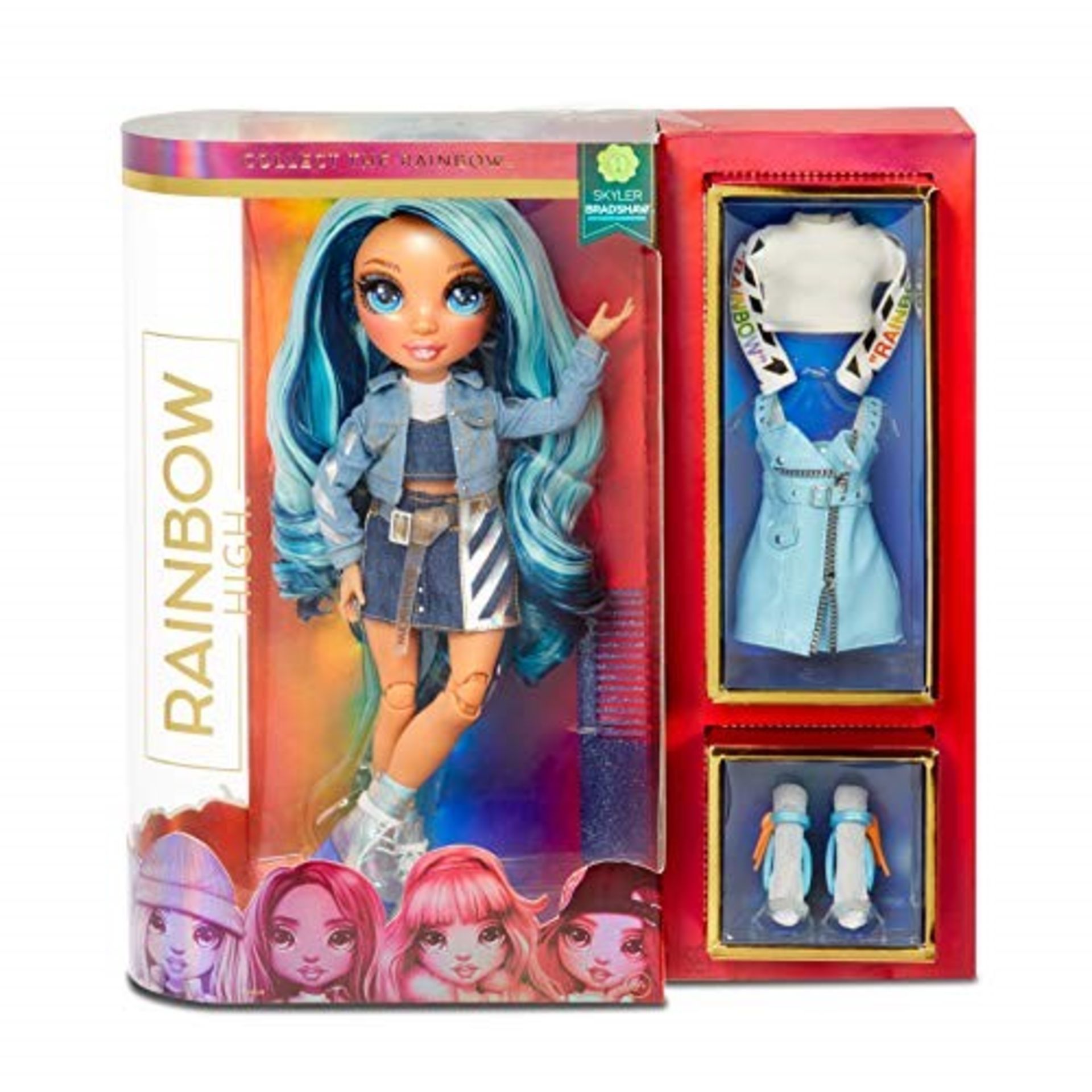 Rainbow High Collectible Fashion Dolls - Designer Clothes, Accessories & Stand - Skyle