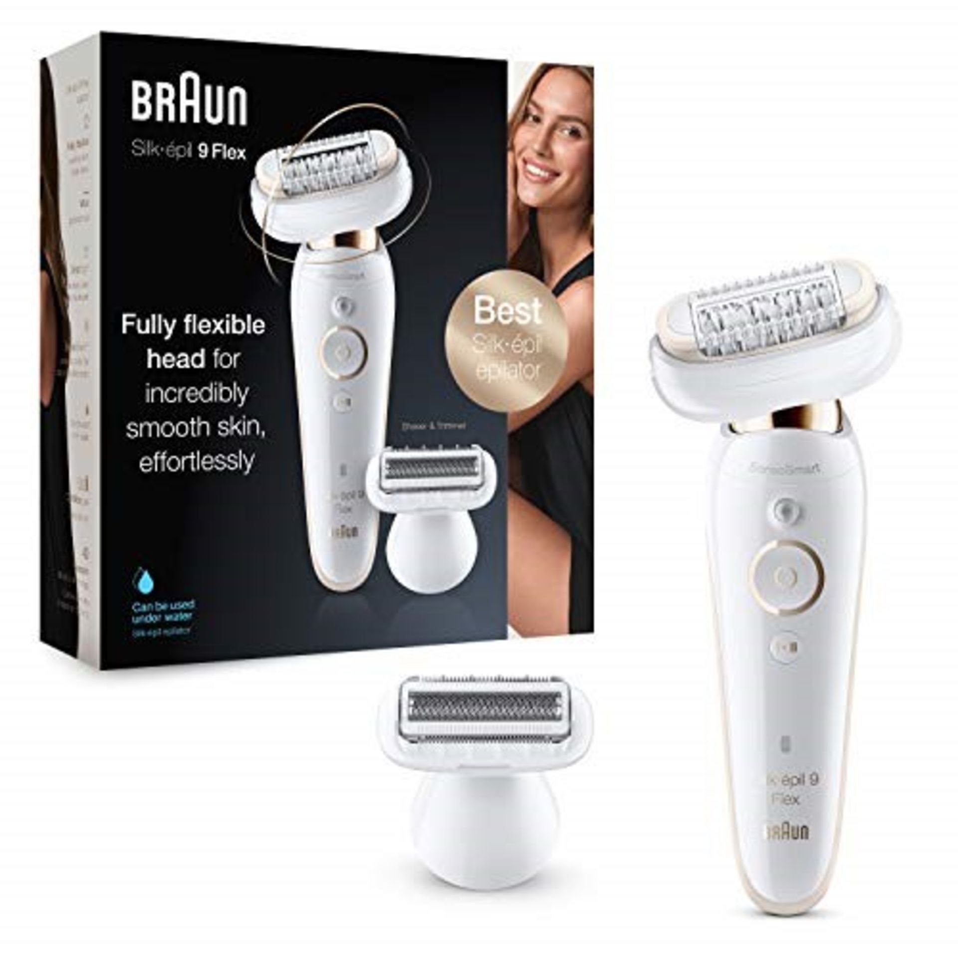 RRP £139.00 Braun Silk-Ã©pil 9 Flex 9-002, Epilator with Flexible Head, Anti-Slip Grip and Press