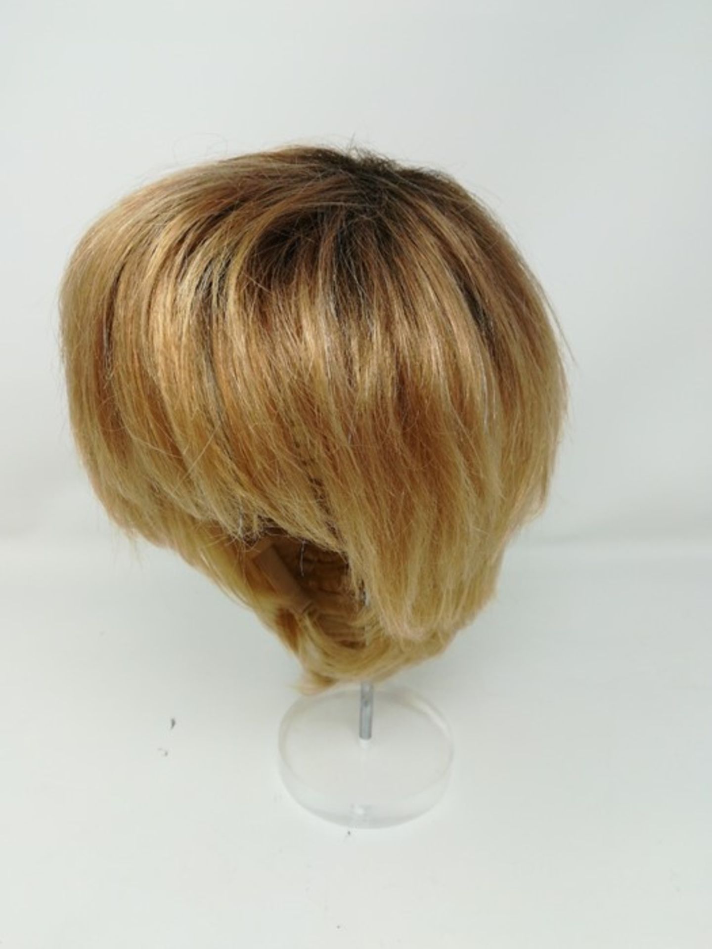 RRP £51.00 HAIRCUBE Charming Human Hair Wigs for Women Short Blonde Hair with Black Root Wigs